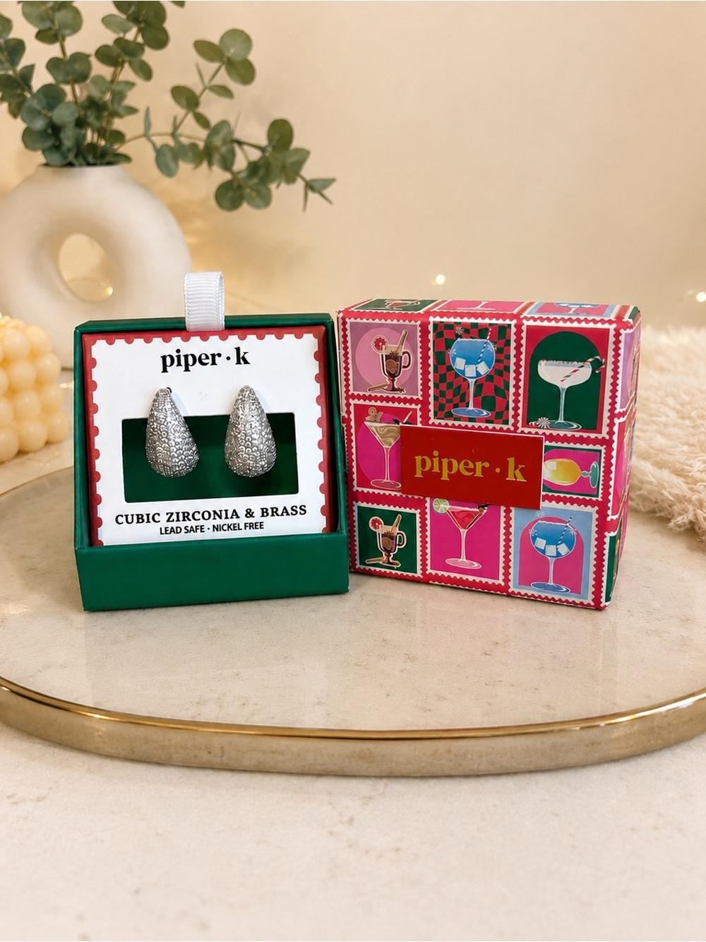 Piper K | NIB teardrop pavé cubic zirconia lead-safe nickel-free brass Earrings